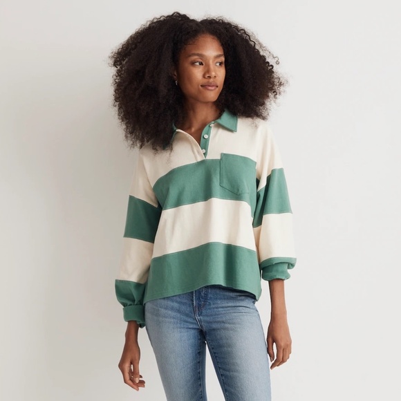 Madewell | Striped Rugby Polo Shirt - Picture 6 of 10